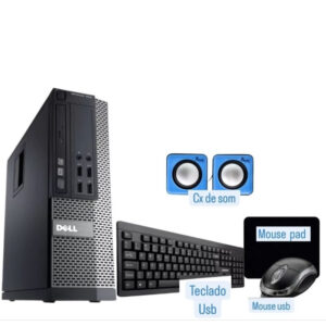 Cpu Pc Dell Optplex core i5 16GB ssd240 com kit teclado mouse cabo Cx de som