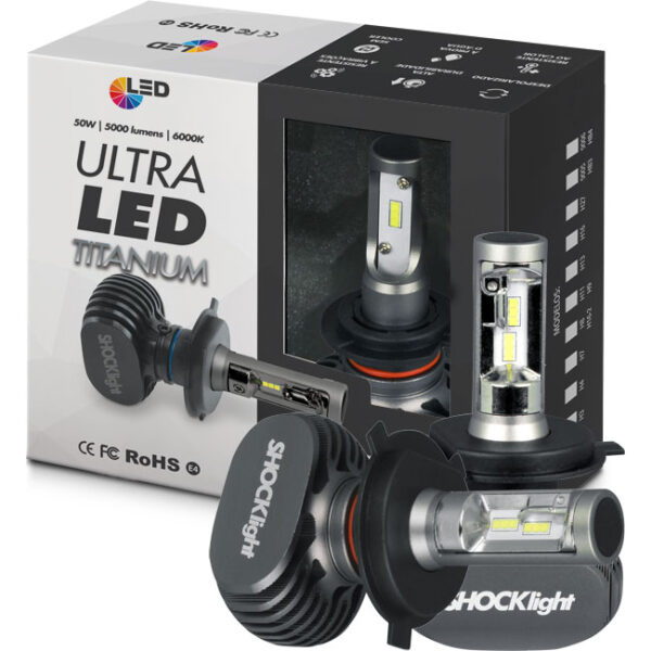 Kit Lâmpada Ultra Led Titanium Shocklight 10000 Lumens