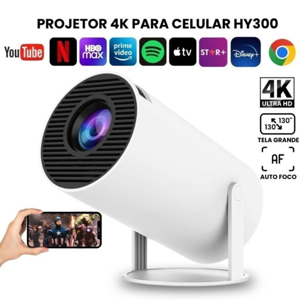 Projetor 4K HD 150" Wifi HY300 Pro - Imagem 2
