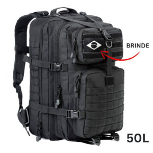 Mochila Militar Tática Impermeável + Patch Preto QUEBOM