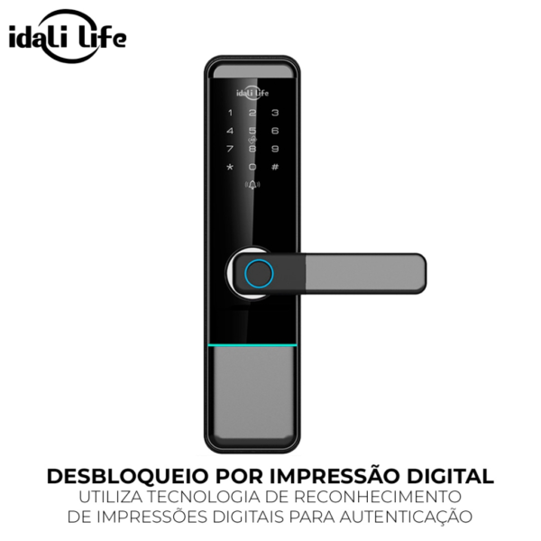 Fechadura Digital Inteligente com Impressão Digital Tag Wifi Bloqueio de Impressões Digitais IDALI LIFE - Imagem 3