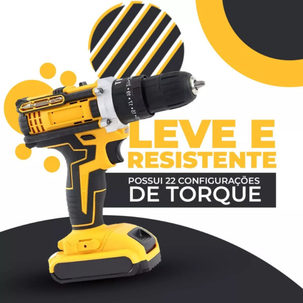 Kit Completo 21V Parafusadeira/ Furadeira 2 Baterias Com Maleta - Imagem 2