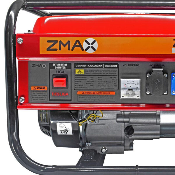 Gerador a Gasolina 3,5 KVA 4 Tempos Bivolt ZMAX - Imagem 2