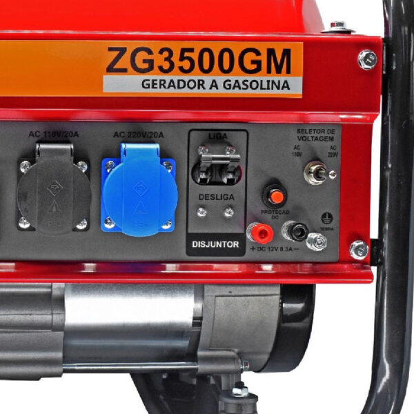 Gerador a Gasolina 3,5 KVA 4 Tempos Bivolt ZMAX - Imagem 3