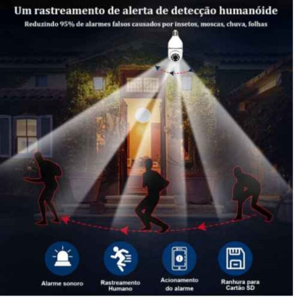 Câmera Lâmpada full HD Visão Noturna - Imagem 4