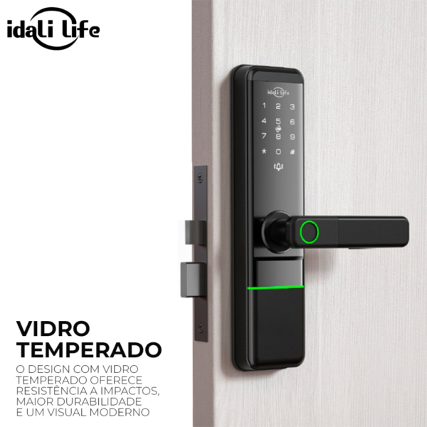 Fechadura Digital Inteligente com Impressão Digital Tag Wifi Bloqueio de Impressões Digitais IDALI LIFE - Imagem 7